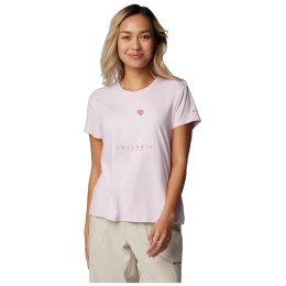 Damen-T-Shirt Columbia Sloan Ridge Graphic Short Sleeve Tee rosa Pink Dawn Heather