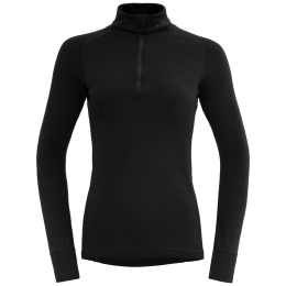 Damen-Funktionsshirt Devold Duo Active Merino 205 Z.Neck schwarz/grau BLACK