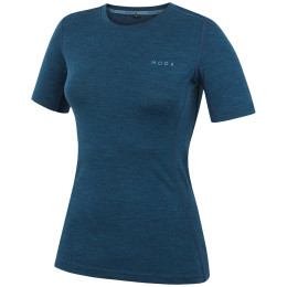 Damen-T-Shirt MOOA MerinoSilk 160 short blau lagoon blue melange