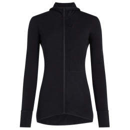 Damen Funktions-Sweatshirt Icebreaker Women Merino Blend 200 RealFleece™ Descender LS Zip Hoodie schwarz Black