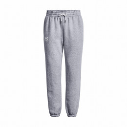 Damen-Jogginghosen Under Armour Essential Fleece Joggers hellgrau ModGrayLightHeather/White