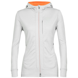Damen Funktions-Sweatshirt Icebreaker Quantum III LS Zip Hoodie hellgrau ether/flash