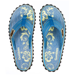 Kinder Flip-Flops Gumbies Islander Denim Hibiscus blau DenimHibiscus