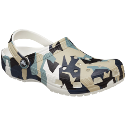 Pantoffeln Crocs Geo Camo Clog weiß/schwarz White/Multi