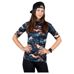 Damen-Funktionsshirt Drexiss All Alpine Peaks Coolmax blau/orange