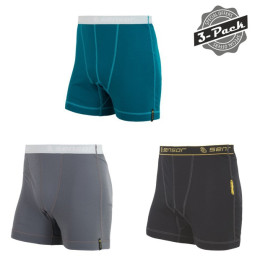 Herrenshorts Sensor Double Face 3-pack schwarz/grau Black+Sapphire+Gray