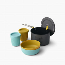 Geschirrset Sea to Summit Frontier UL One Pot Cook Set 2P 5 Piece blau/gelb