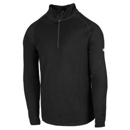 Herren-T-Shirt Zulu Merino 160 Zip Long schwarz Black