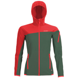 Damenjacke High Point Versa Lady Hoody Jacket grün/rot Khaki/Teaberry
