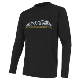 Herren-T-Shirt Sensor Merinowolle PT Mountains langfristig schwarz Black