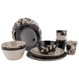Geschirrset Bo-Camp Mix & Match 16 100% Melamine schwarz/beige Beige
