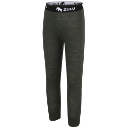 Kinderunterhose Zulu Merino 160 grün dark green melange