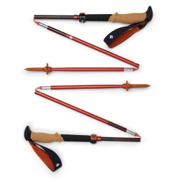 Trekkingstöcke Black Diamond Pursuit FLZ Trekking Poles schwarz/rot Black-Octane