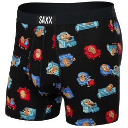 Boxershorts Saxx Ultra Super Soft Boxer BF schwarz/rot couch potato-black
