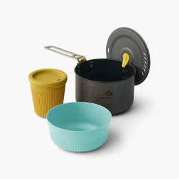 Geschirrset Sea to Summit Frontier UL One Pot Cook Set 1P 3 Piece 1.3L blau/gelb