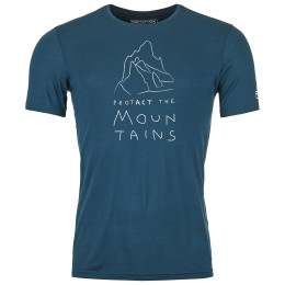 Herren-Funktionsshirt Ortovox 150 Cool Mtn Protector Ts M blau Petrol Blue