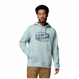 Herren-Sweatshirt Columbia Columbia Trek™ Graphic Hoodie hellblau Crushed Blue, Columbia Badge Label