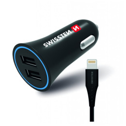 Auto-Adapter Swissten Car Charger + Lightning Cable schwarz Black