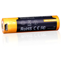 Wiederaufladbare Batterien Fenix 18650 2600 mAh USB Li-ion