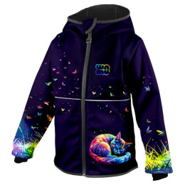 Kinder-Softshell-Jacke WAMU Dark Purple dunkellila DARK PURPLE