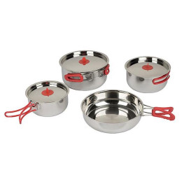Geschirrset Bo-Camp Set Of Pans Travel 4 silber Silver
