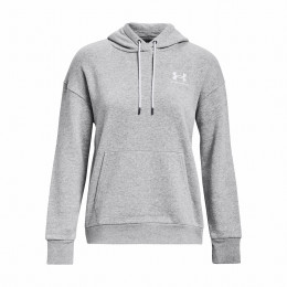 Damen-Sweatshirt Under Armour Essential Fleece Hoodie hellgrau ModGrayLightHeather/White