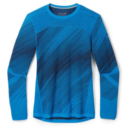 Herren-Thermoshirt Smartwool M Intraknit Thermal Merino Base Layer Pattern Crew blau laguna blue angled