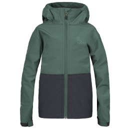 Kinder-Softshell-Jacke Hannah Wat Jr schwarz/grün dark forest/anthracite