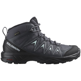 Damen Trekkingschuhe Salomon X Braze Mid Gore-Tex schwarz/grau Ebony / India Ink / Bleached Aqua