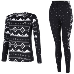 Damen-Funktionsunterwäsche Dare 2b W Exchange IV Baselayer Set schwarz/weiß BlkFrislPrnt