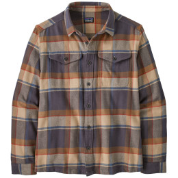 Herrenhemd Patagonia M's Fjord Flannel Shirt grau/braun Sunrise Ridge: Forge Grey