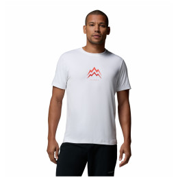Herren-T-Shirt Columbia Parsons Point™ SS Graphic Tee weiß White, Pointed Peaks