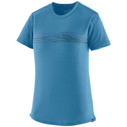 Damen-T-Shirt Patagonia Women's Capilene Cool Merino Blend Graphic Shirt blau Strata Stripe: Shore Blue