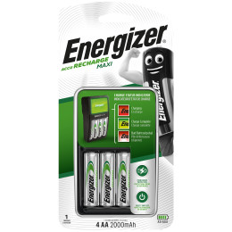 Ladegerät Energizer Maxi + 4AA Power Plus 2000 mAh schwarz/silber
