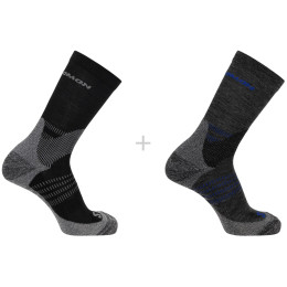 Socken Salomon X Ultra Access Crew 2-Pack grau Anthracite / BLACK