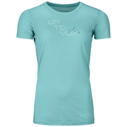 Damen-T-Shirt Ortovox 185 Merino Tangram Logo Ts W blau ice waterfall