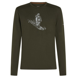 Herren-Funktionsshirt Icebreaker Men Merino 200 Oasis LS Crewe SkiingYeti dunkelgrün Dk Loden