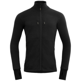 Herren Funktions-Sweatshirt Devold Egga Grid Merino Jkt schwarz CAVIAR