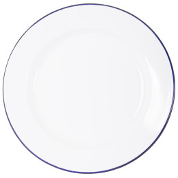 Teller Bo-Camp Dinner plate enamel weiß/blau Blue