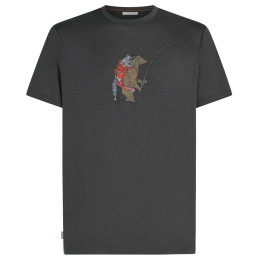 Herren-T-Shirt Icebreaker Men Merino 150 Tech Lite SS Tee Bear Catch dunkelgrau Obsidian