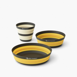 Geschirrset Sea to Summit Frontier UL Collapsible Dinnerware Set 1P 3 Piece gelb/weiß