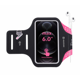 Handyhülle Swissten ARMBAND CASE 6,0" schwarz/rosa