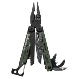 Multifunktionsmesser Leatherman Signal Green Topo schwarz/grün černá+zelená