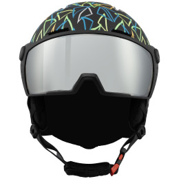 Kinder Skihelm Blizzard Flash Visor junior ski helmet schwarz black/multicolor