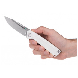 Klappmesser Acta non verba Z200 Stonewash/Plain Edge, G10 weiß White