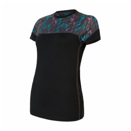 Damen-T-Shirt Sensor Merino Impress schwarz