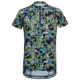 Kinder-Radtrikot Silvini Scrivia blau/grün navy-blush
