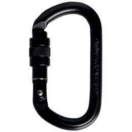 Karabiner Singing Rock oválná ocelová šroubovací (black) schwarz black