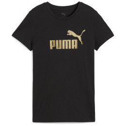 Damen-T-Shirt Puma ESS NO. 1 LOGO Metallic Tee schwarz PUMA Black-metallic gold