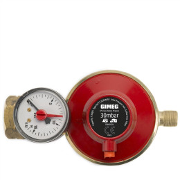 Druckregler Gimeg 30 Mbar Kombi se závitem 1/4" s barometrem rot červená